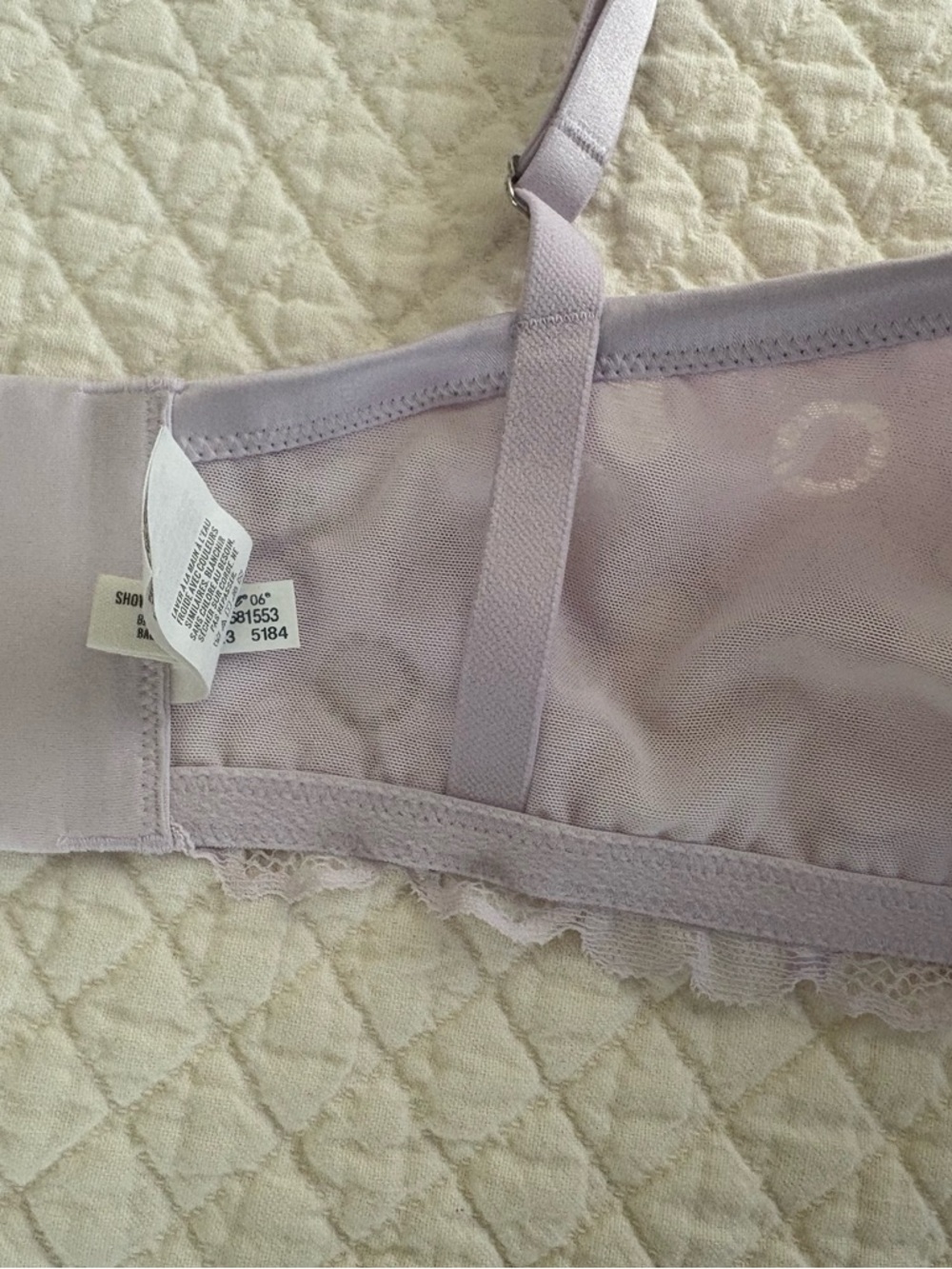 New Aerie Lilac Lavender White Lace Balconette Bra 36C - Picture 7 of 10